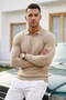 Men's Cool Medium Thick Knitwear Cream Sweater - 2