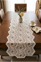 Tablecloth with French Lace Detail in Beige, Runner for Table and Coffee Table - 4
