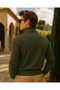 Men's Winter Slim Fit Khaki Sweater - 3