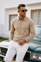 Men's Cool Medium Thick Knitwear Cream Sweater - 6