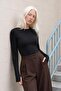 Women's Finger Detailed Long Sleeve Bodysuit - 2