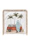 Vintage Caravan and Surfboard Palm Tree Pattern Fringed Throw Pillow Cover - 4