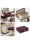 Jewelry Box Organizer Travel Case Necklace Ring Earring Organizer Leather Purple 22Cmx17Cm