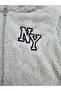Boys' Plush Cardigan – Soft Winter Cardigan with Hood, Zipper Pockets, and Ny Pattern in Gray - 4
