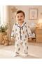 100% Cotton Long Sleeve Buttoned Ant Patterned Soft Textured Bottom and Top Unisex Baby Pajama Set for Girls and Boys