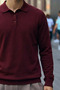 Men's Long Sleeve Regular Fit Burgundy Sweater - 6