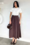 Gülseli Belted Combed Cotton Garnished Long Dress
