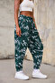 Women's Pleated Trousers with Elastic Waist and Cuffs
