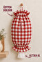 Red Large Gingham Candy Form Hanging Fabric Bag Holder Kitchen Bag Organizer - 2