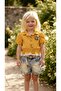 Ünaysi 2063 Orange Ruffled Laced Shirt and Belted Shorts Set - 3