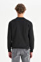 Regular Fit Black Men's Sweatshirt W2520534001 - 5