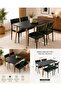 Modern Dining Table Set 120x70 cm with 4 Chairs – Black Dining Table & Chairs, Kitchen Table Set - 4