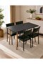 Modern Dining Table Set 120x70 cm with 4 Chairs – Black Dining Table & Chairs, Kitchen Table Set - 2