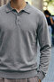 Men's Long Sleeve Regular Cut Gray Sweater - 6