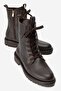 Pervollin Women's Genuine Leather Lace-Up Boots Brown