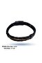Bronze Detailed Black Leather and Red Agate Stone Double Men's Bracelet Set - 7