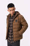 Men's Brown Hooded Puffer Coat Warm Water-Repellent Windproof Winter Coat - 3