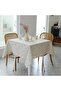 مفرش طاولة كتان دائري بنمط ريفي، غطاء طاولة قابل للغسل ومقاوم للغبار والتجعد بقطر 60 انش للمطعم والن - 3