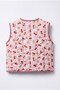 Girl's Cherry Patterned Pink Quilted School Vest - 4