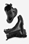 Pervollin Women's Genuine Leather Lace-Up Boots Black - 5