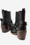 Wario Women's Genuine Leather Elastic Pull-On Western Boots Black - 3