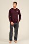 Men'S, Purple, 100% Cotton, Long Sleeve Pajama Set (with Socks as a Gift)