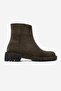 Parfonel Women's Genuine Leather Zippered Boots Khaki Suede - 2