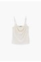 Straight Jacket Collar Loose Tank Top - CLOUD DANCER - 6