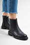 Parfonel Women's Genuine Leather Zippered Boots Black - 7
