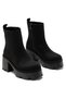 Women's Non-Slip Ready-Sole Zipper Detailed Black Suede Thick Heeled Boots