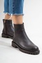 Parfonel Women's Genuine Leather Zippered Boots Brown - 7