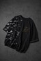 Men's Black Semantic Decay Print Oversize Tshirt - 4