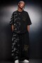 Men's Black Semantic Decay Print Oversize Tshirt - 2