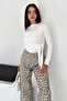 Women's Tie Detail Long Sleeve Boat Neck Blouse - 2