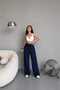 Women's Sweatpants Bringing Elegance and Comfort in Navy Blue - 5