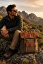 Genuine Leather & Waxed Canvas Vintage Backpack with Waterproof Laptop Compartment, Mountaineering Camping & Daily Unisex Bag - 7