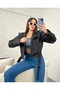 Belted Oversized Cropped Leather Jacket - 3