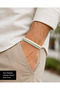 Élanor Mint & Ivory Double Row Leather Men's Bracelet – Stylish Design with Metal Lock
