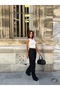 Women's High Waist Palazzo Pants Draped Modal Fabric - 3