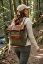 Genuine Leather & Waxed Canvas Vintage Backpack with Waterproof Laptop Compartment, Mountaineering Camping & Daily Unisex Bag - 5