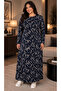 Women's Dress - Comfortable Fit - Plus Size - Patterned - Oversized - Viscose - 3