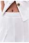 Pleated Flared Midi Skirt - WHITE - 3