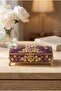 Purple Gold Foil Embossed Patterned Jewelry Box Medium Size