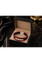 Veritas Rouge Men's Red Black Knitted Leather Bracelet with Metal Plate - 2