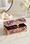 Purple Gold Foil Embossed Patterned Jewelry Box Medium Size - 2