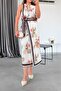 Linen Flowered Blouse and Skirt Set 4S0077 - 2