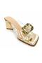 Women's Stone Detailed Transparent Strap Mule Heeled Slippers - 3