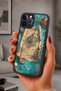 حافظة مقاومة للصدمات متوافقة مع هاتف iPhone 12 Pro Max مع نمط خريطة الكنز وحماية للكاميرا