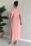 Women's Double Pocket Elastic Waist Belted Dress - 3