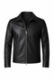Men's Black Premium Classic Collar Casual Stylish Faux Leather Jacket - 2
